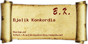 Bjelik Konkordia névjegykártya